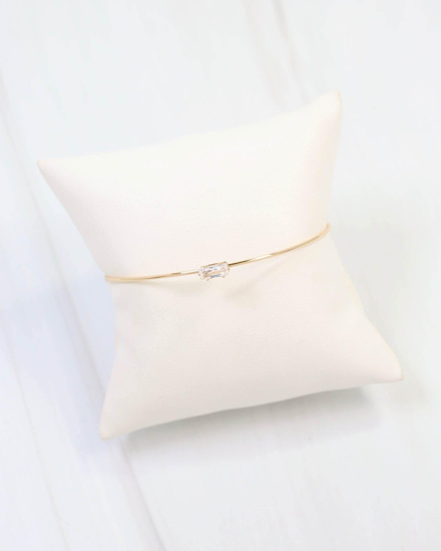 Taunton Single CZ Cuff Bracelet Gold