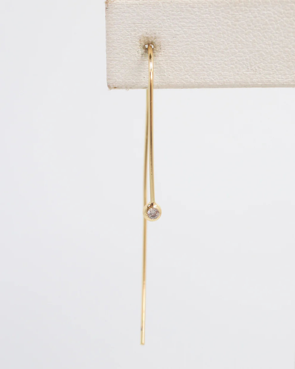 Reuben Wire Earring with Stone Gold