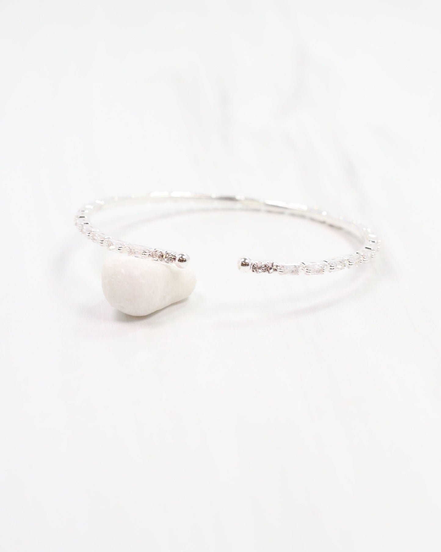 Hawthorne CZ Cuff Bracelet Silver