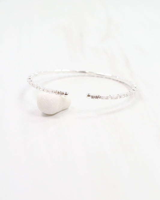 Hawthorne CZ Cuff Bracelet Silver