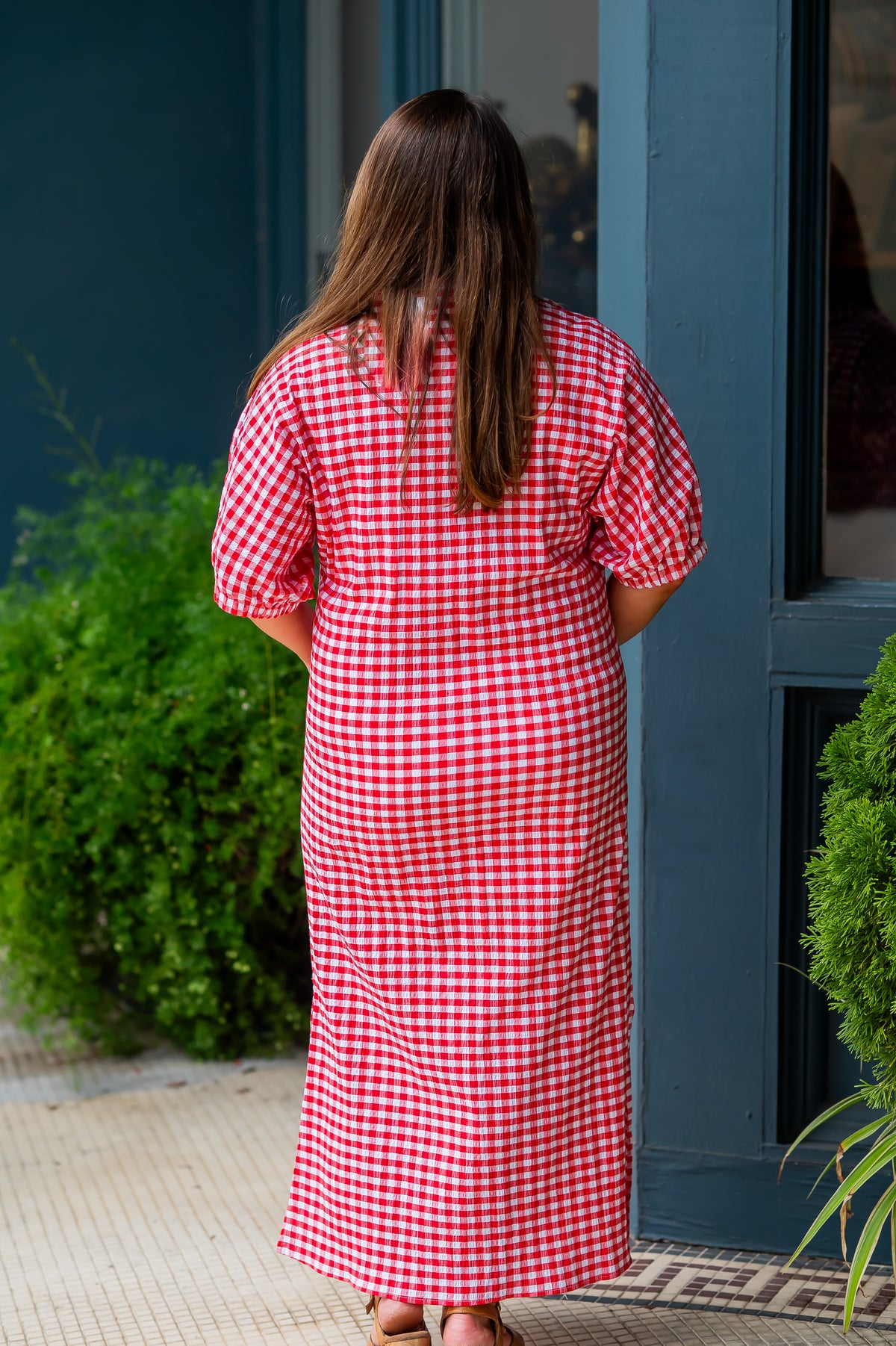 Annie Red Gingham Dress