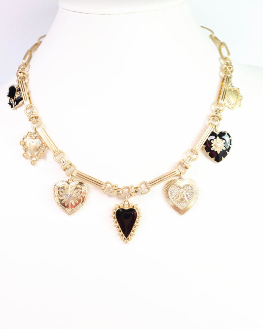 Daisy Charm Necklace Worn Gold