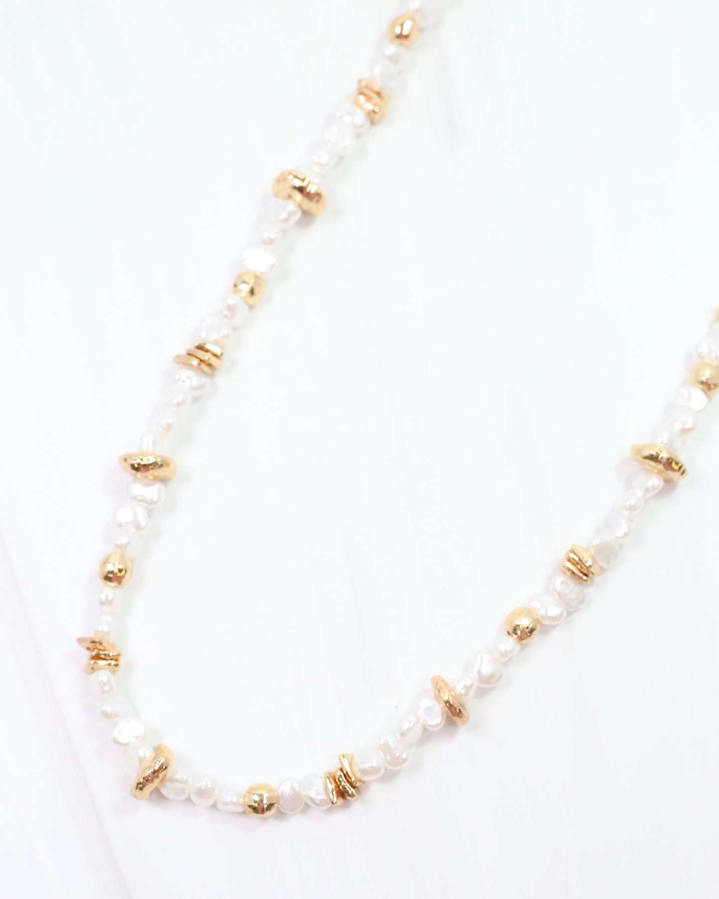 Eloise Beaded Necklace Pearl