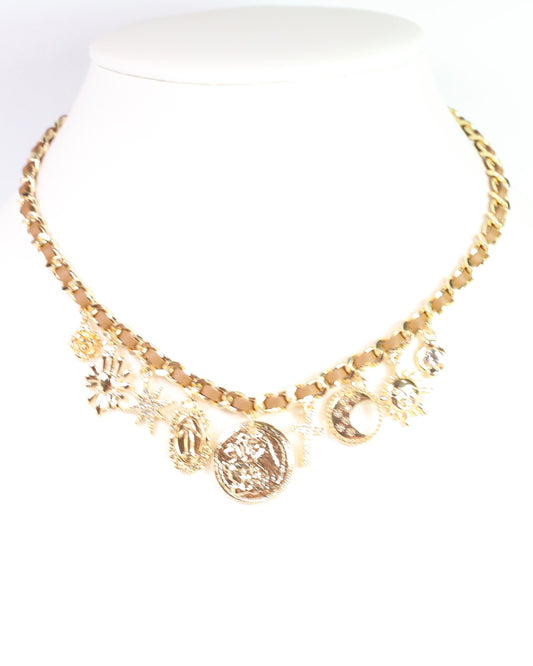 Lola Charm Necklace Tan