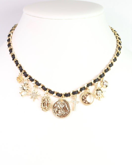 Lola Charm Necklace Black