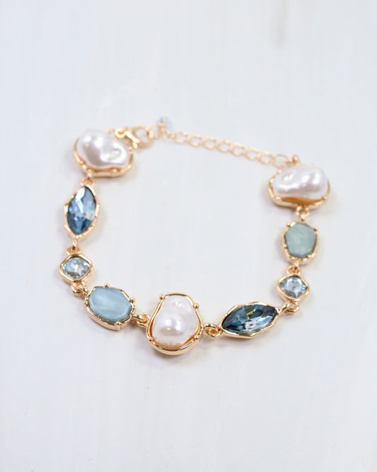Aleia Pearl and Stone Bracelet Blue