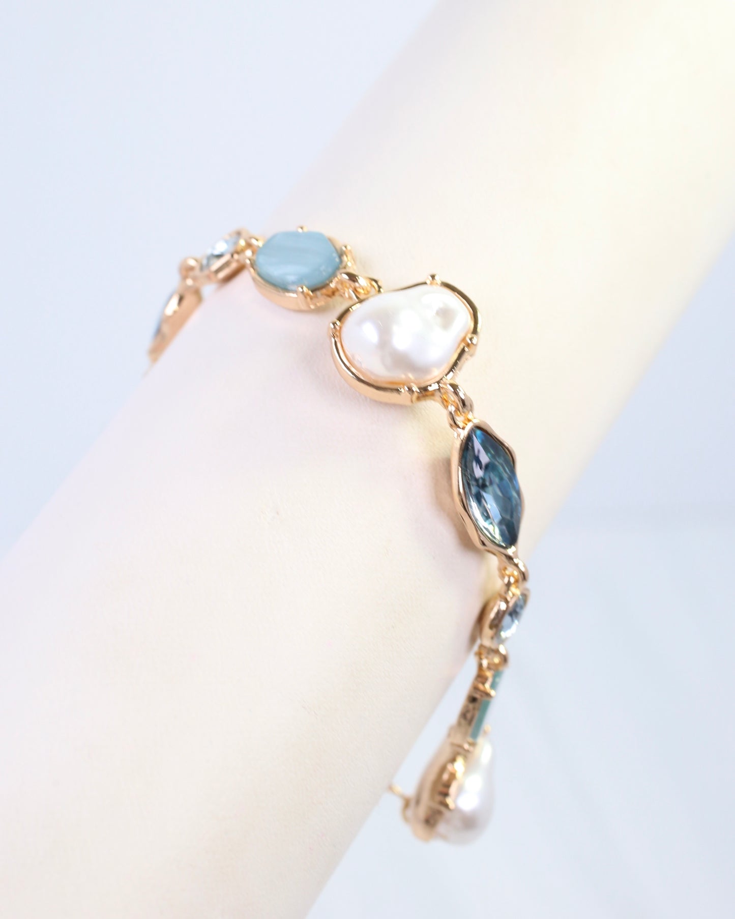 Aleia Pearl and Stone Bracelet Blue