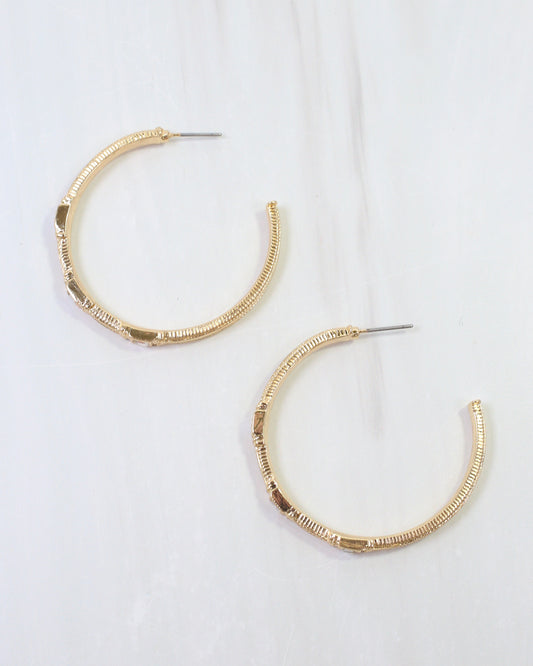 Ania Textured Large Hoop Earring Clear