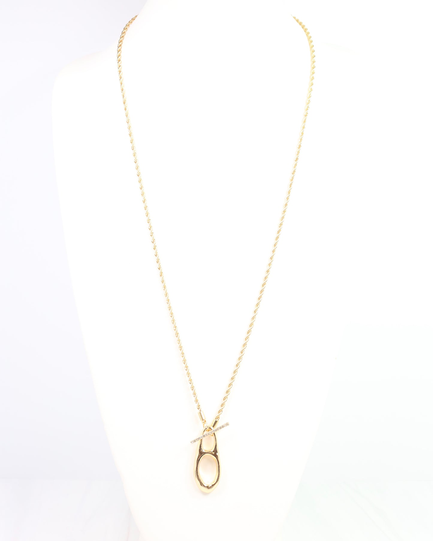 Gabby Long Pendant Necklace Gold