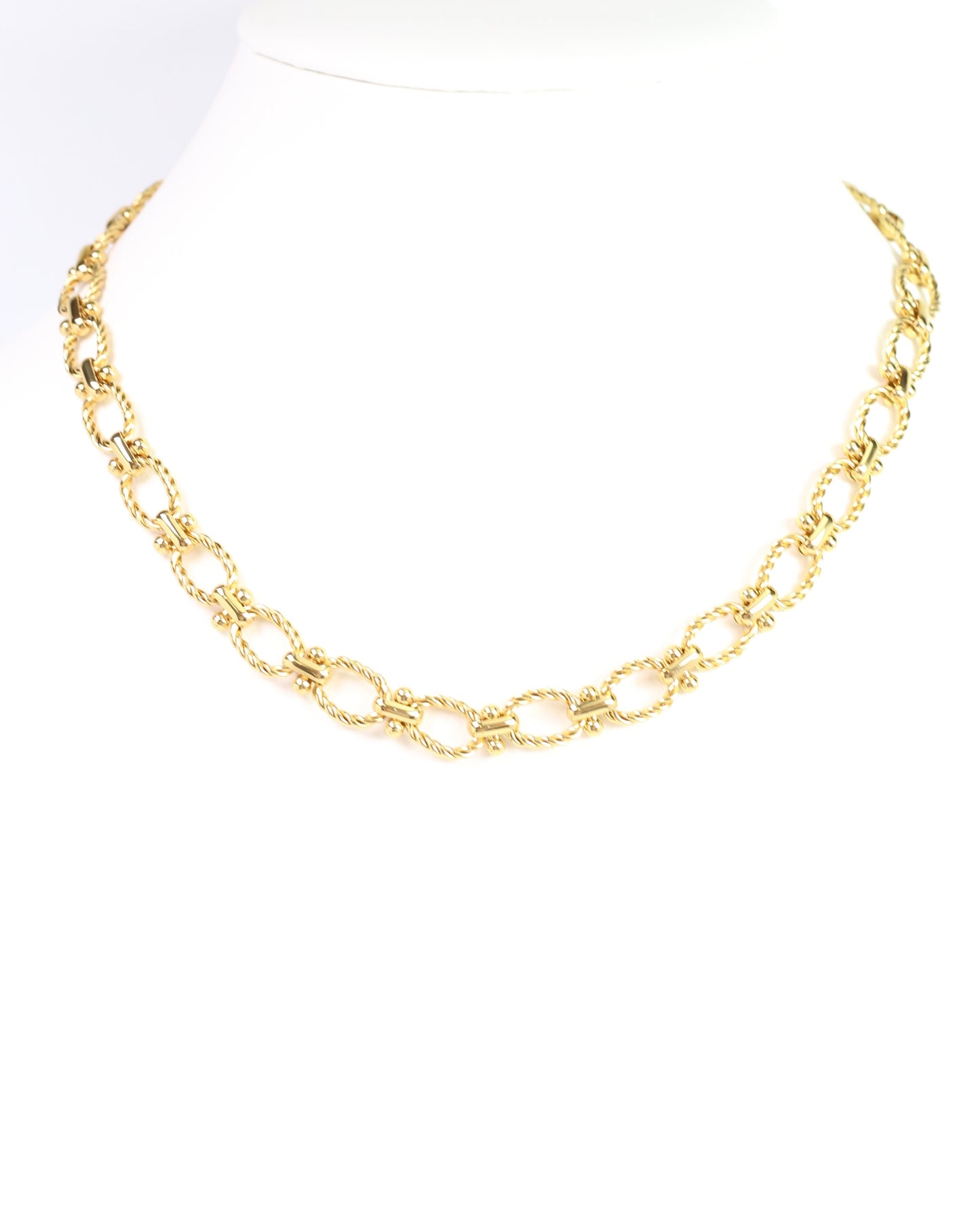 Tulsa Twisted Link Necklace Gold