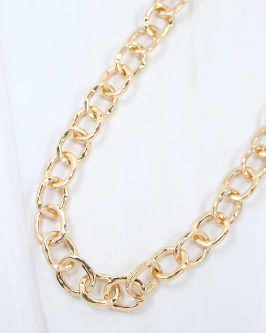 Bexley Oval Link Toggle Necklace Gold