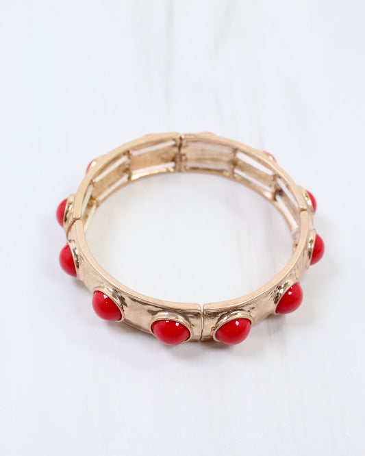 Reagan Stretch Bracelet Red