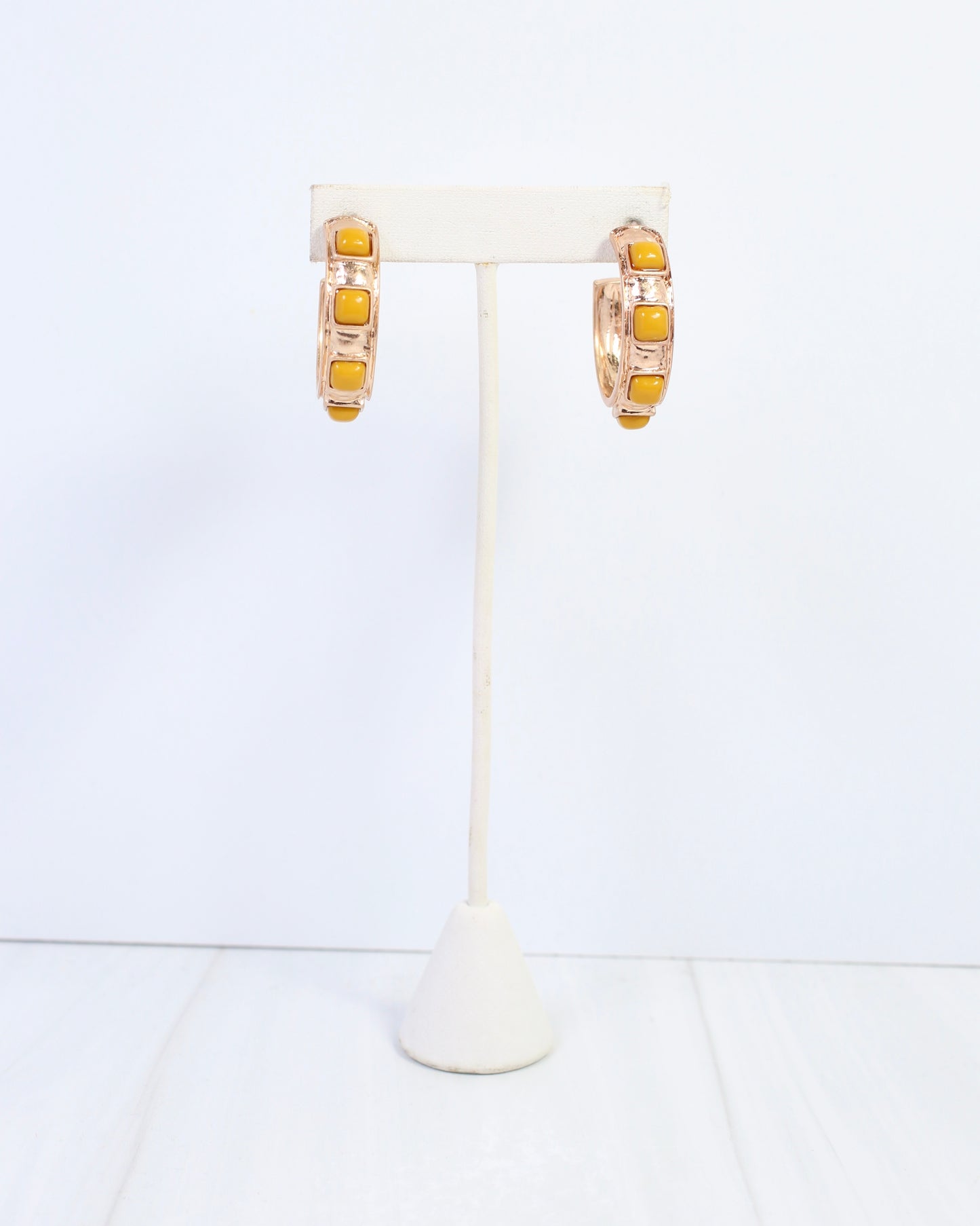 Allie Hammered Gold Earring Mustard