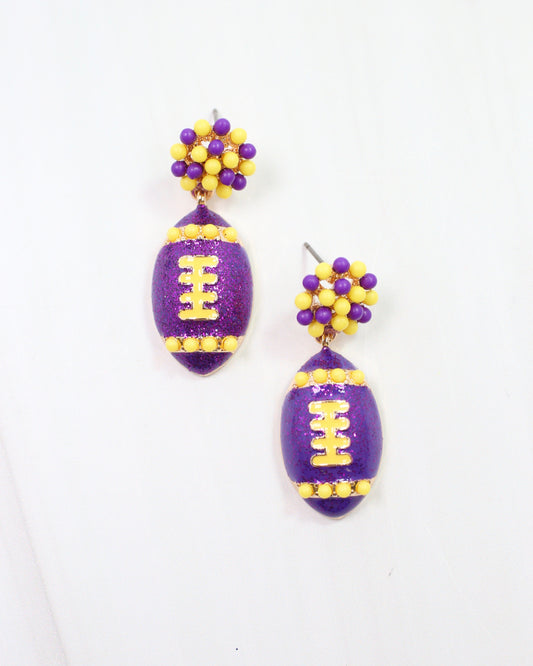 Adler Football Earring Purple Gold