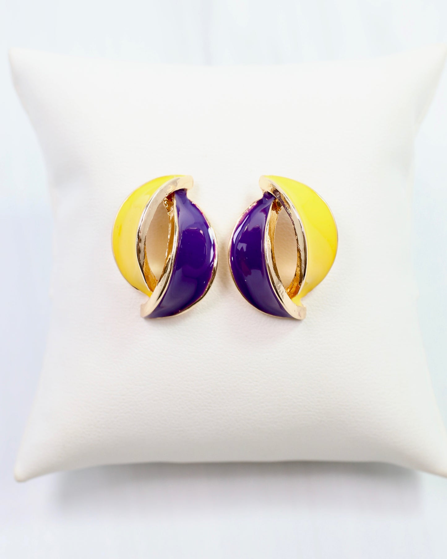 Cora Game Day Earring Purple Yellow