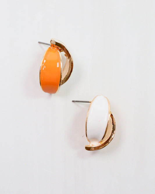 Cora Game Day Earring Orange White