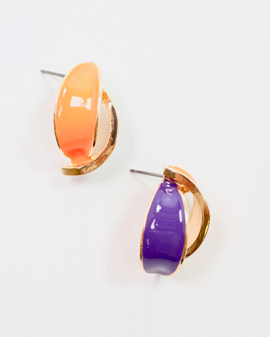 Cora Game Day Earring Orange Purple