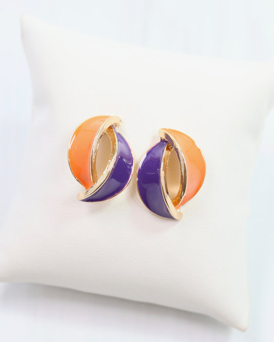 Cora Game Day Earring Orange Purple