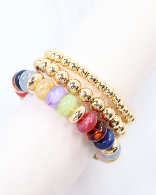 Eye Candy Stretch Bracelet Set Dark Multi