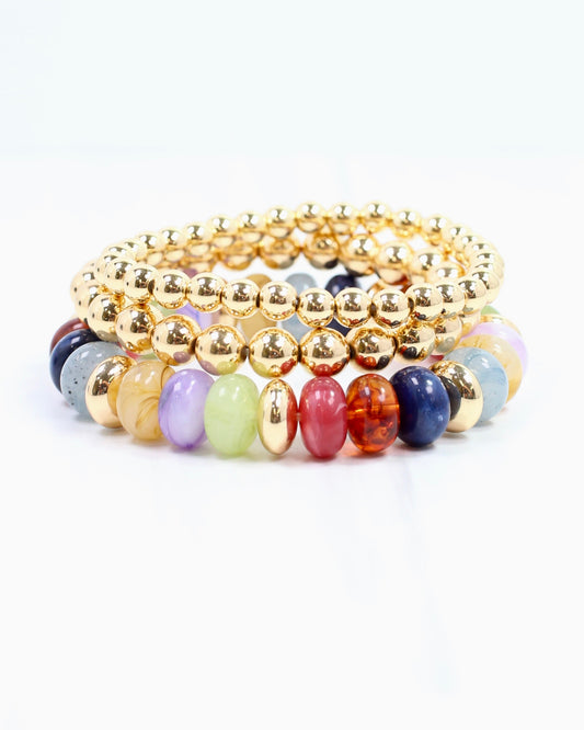 Eye Candy Stretch Bracelet Set Dark Multi
