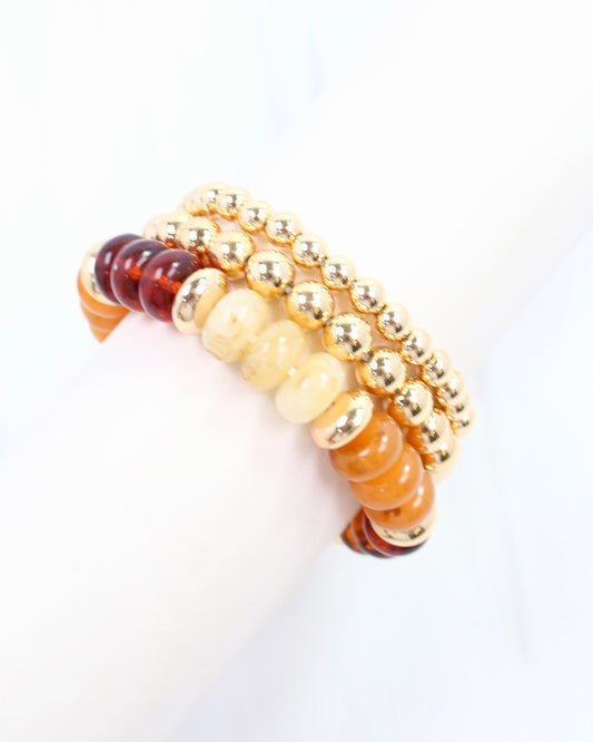 Eye Candy Stretch Bracelet Set Tortoise