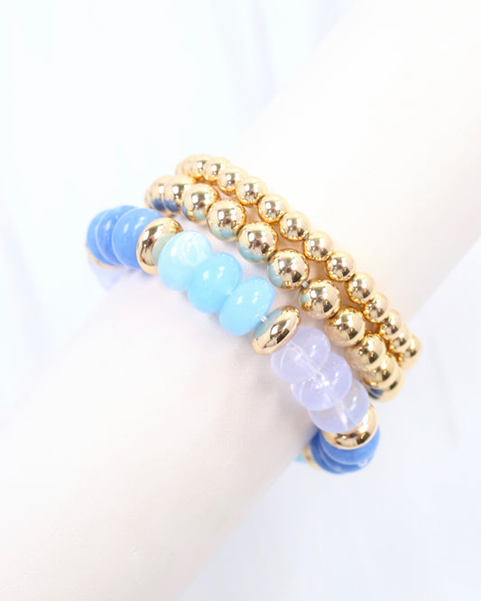 Eye Candy Stretch Bracelet Set Blue