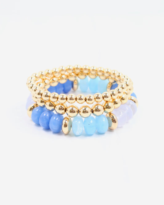 Eye Candy Stretch Bracelet Set Blue