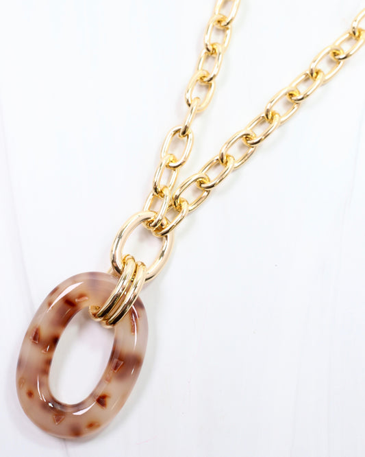 Theodora Pendant Necklace Lt Tortoise