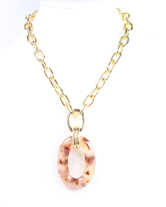 Theodora Pendant Necklace Lt Tortoise