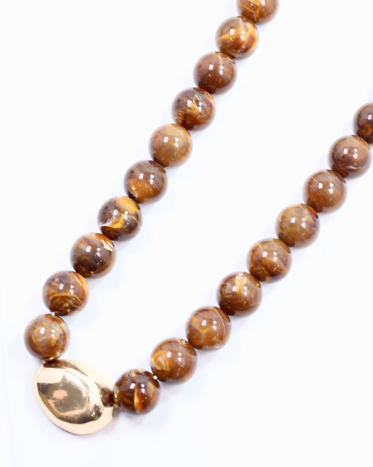 Brooklyn Bold Stone Necklace Brown