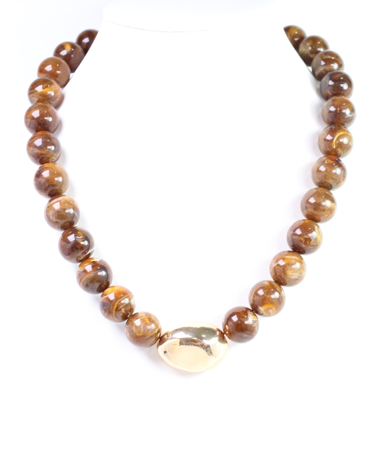 Brooklyn Bold Stone Necklace Brown