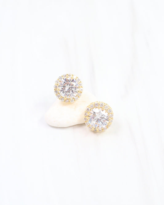 Winslow Embellished CZ Stud Earring Gold