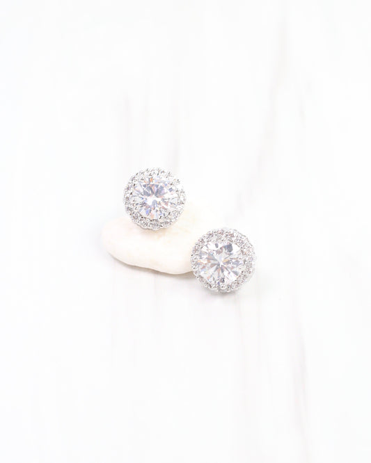 Winslow Embellished CZ Stud Earring Silver
