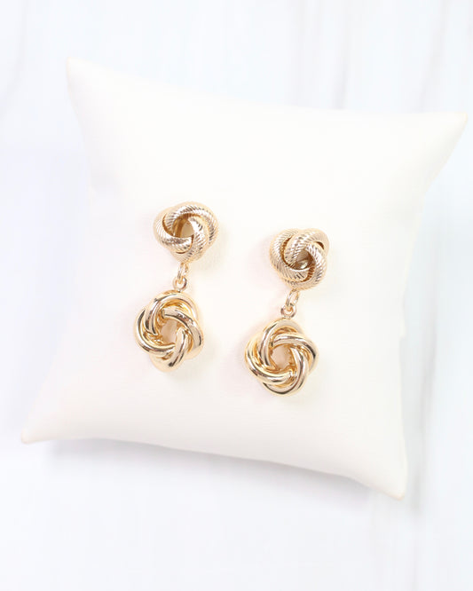 Robbie Drop Knot Earring Gold