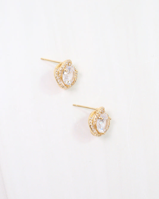 Tracy CZ Knot Stud Earring Gold