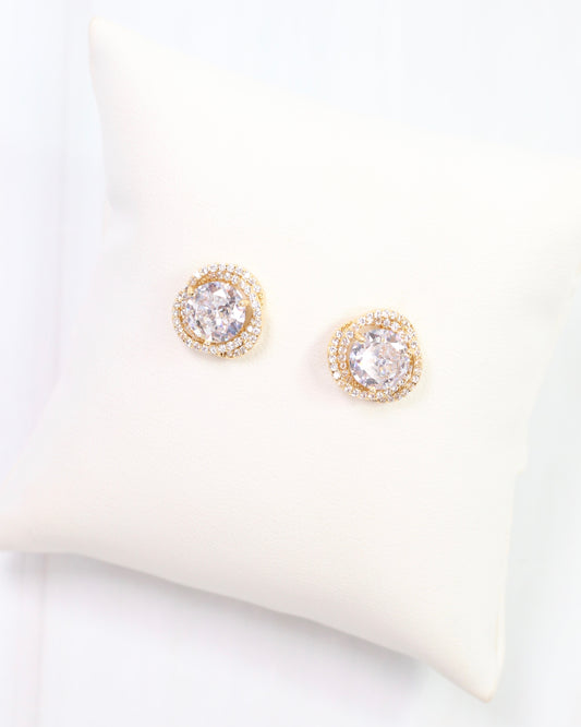 Tracy CZ Knot Stud Earring Gold