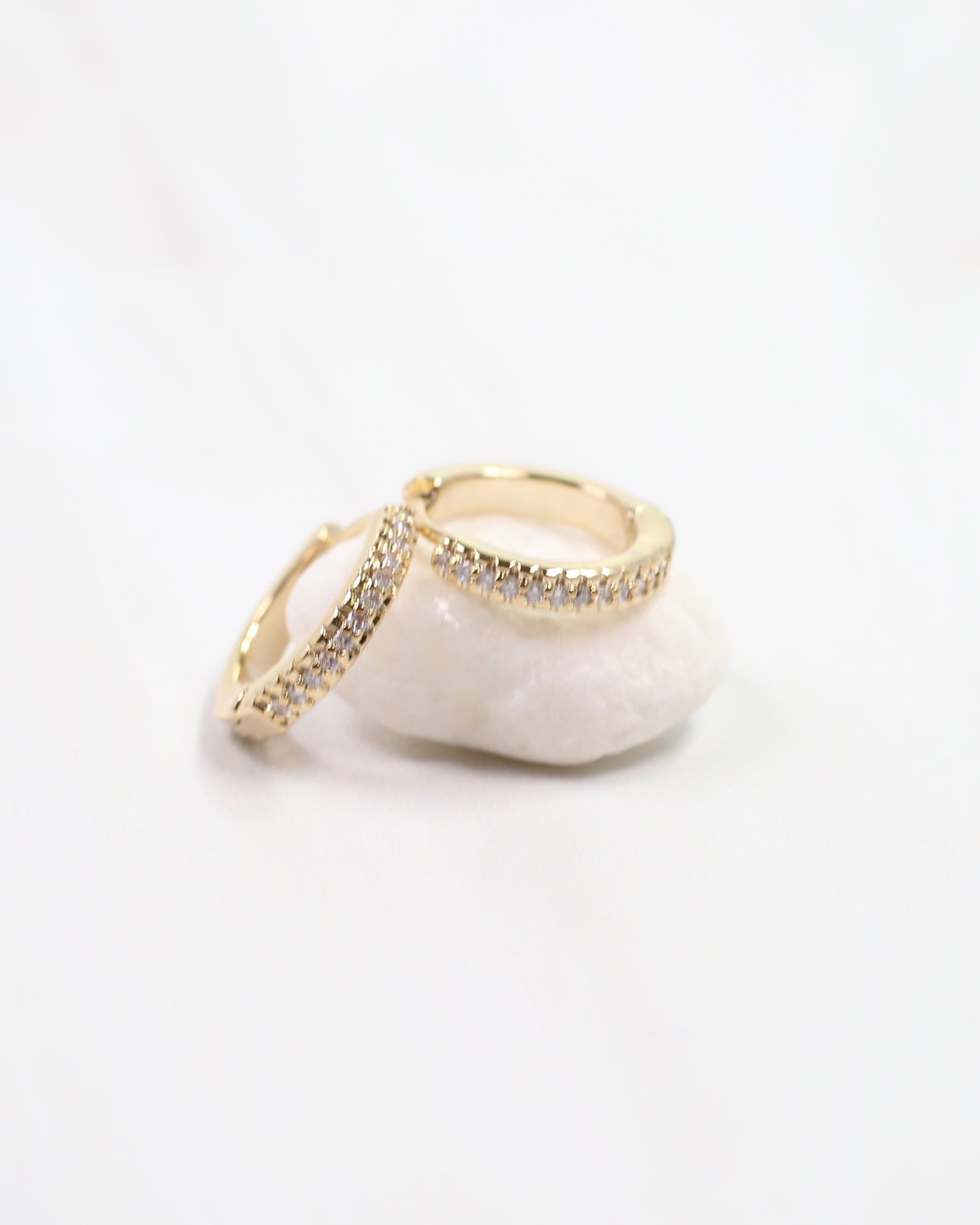 Crosby Crystal Huggie Earring Gold