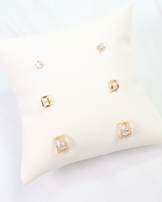 Giovanni CZ Earring Set Gold