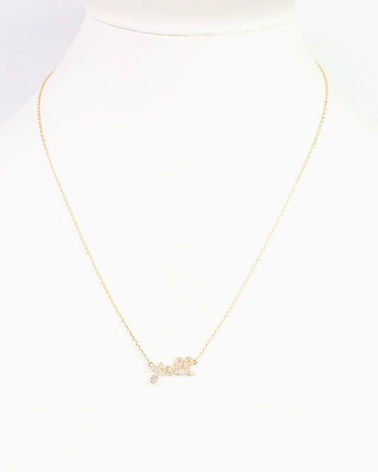 Yall Pave Necklace Gold