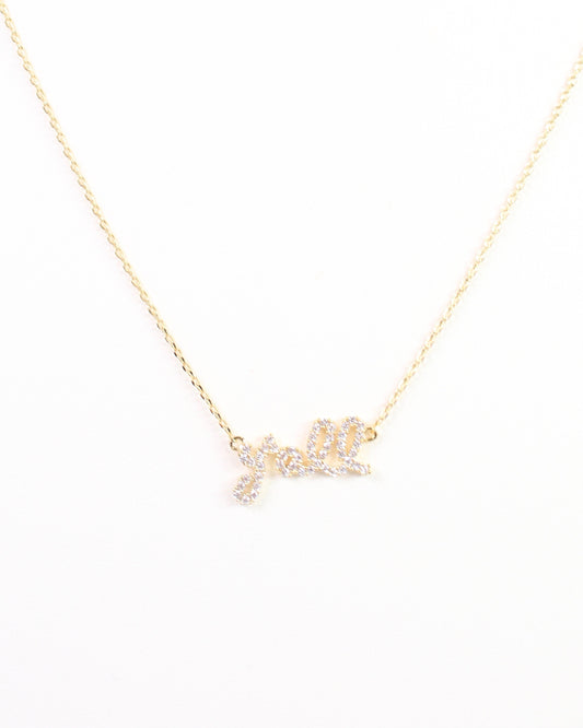 Yall Pave Necklace Gold