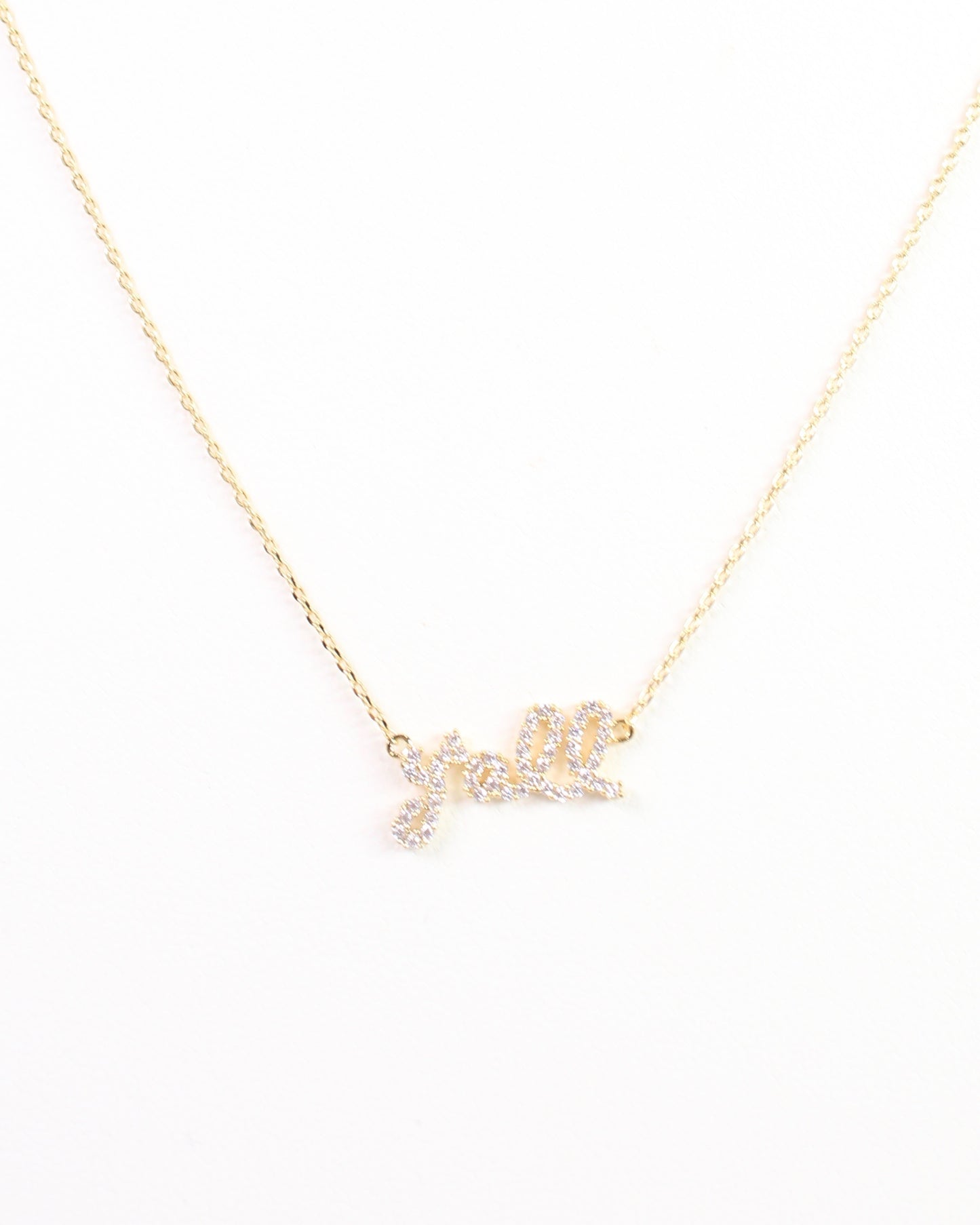 Yall Pave Necklace Gold