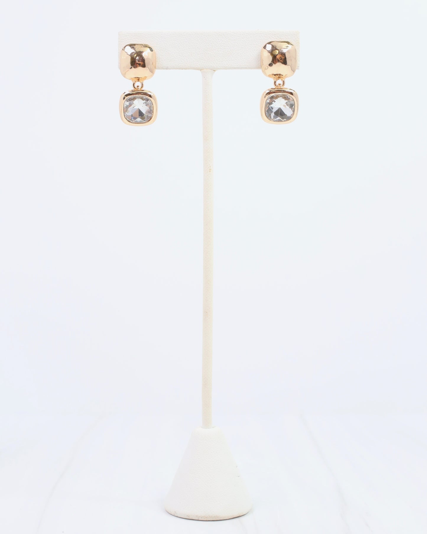 Hawthorne Hammered Crystal Drop Earring Clear