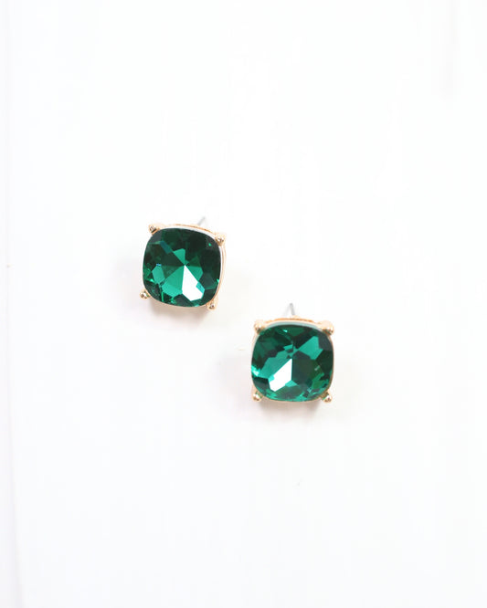 Julien Stone Stud Earring Green