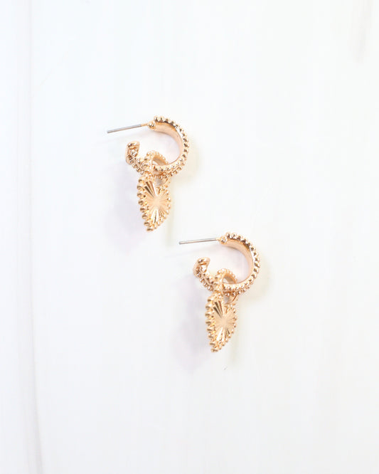 Paulson Heart Hoop Earring Gold