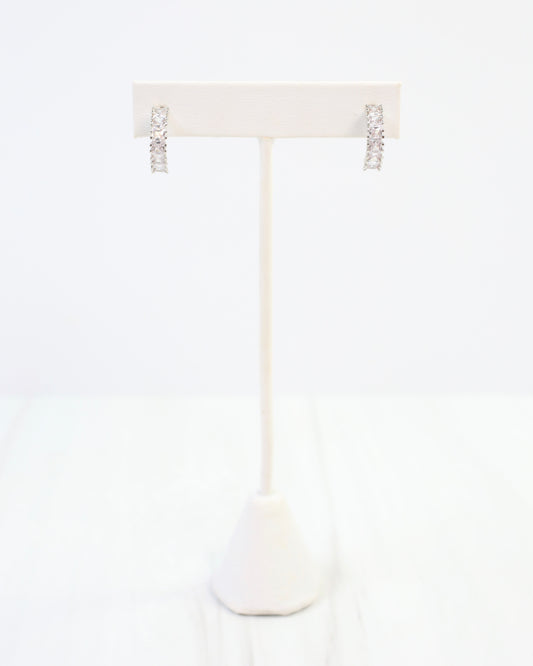 Jocelyn CZ Hoop Earring Silver