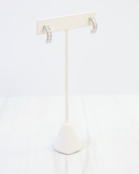 Jocelyn CZ Hoop Earring Silver