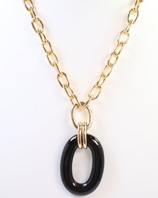 Theodora Pendant Necklace Black