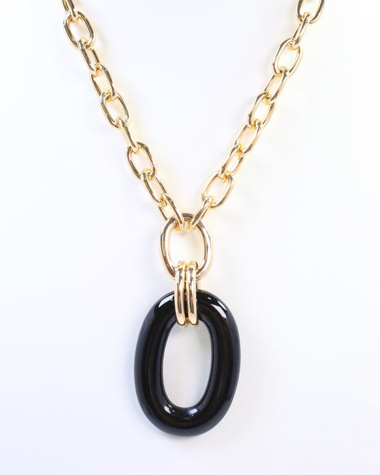 Theodora Pendant Necklace Black