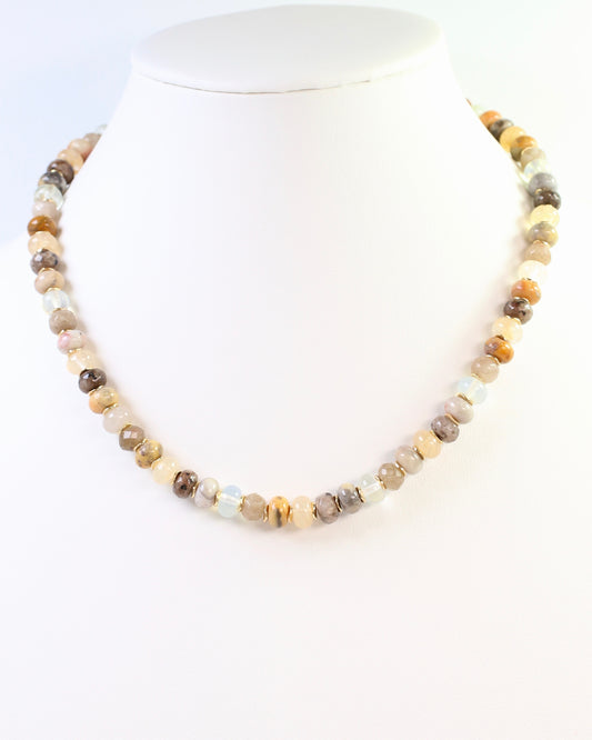 Huntsville Beaded Stone Necklace Natural