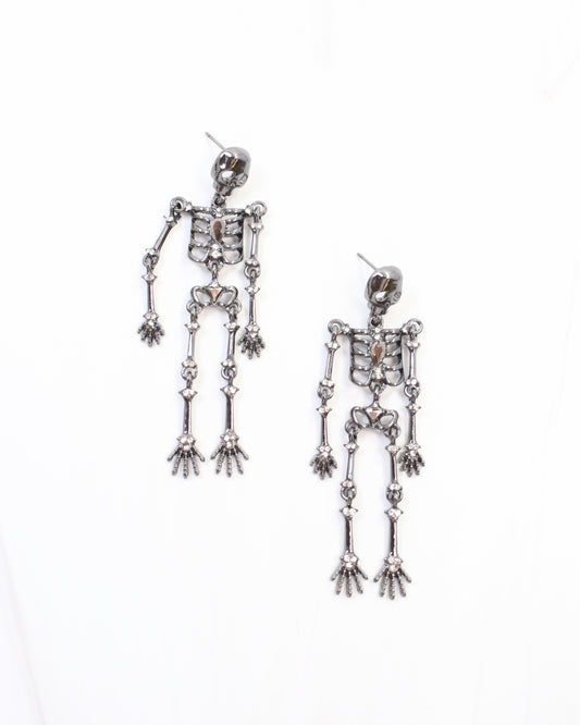 Spooky Skeleton Earring Black